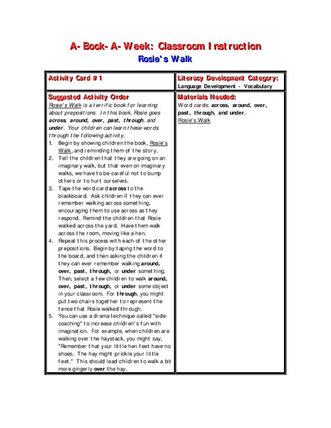 Rosie's Walk Lesson Plan