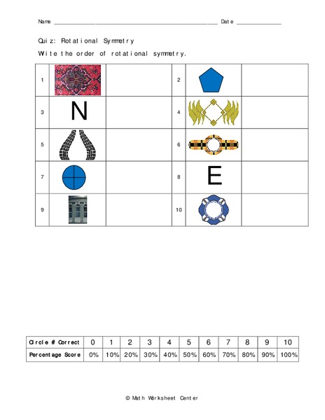 Rotational Symmetry Worksheet