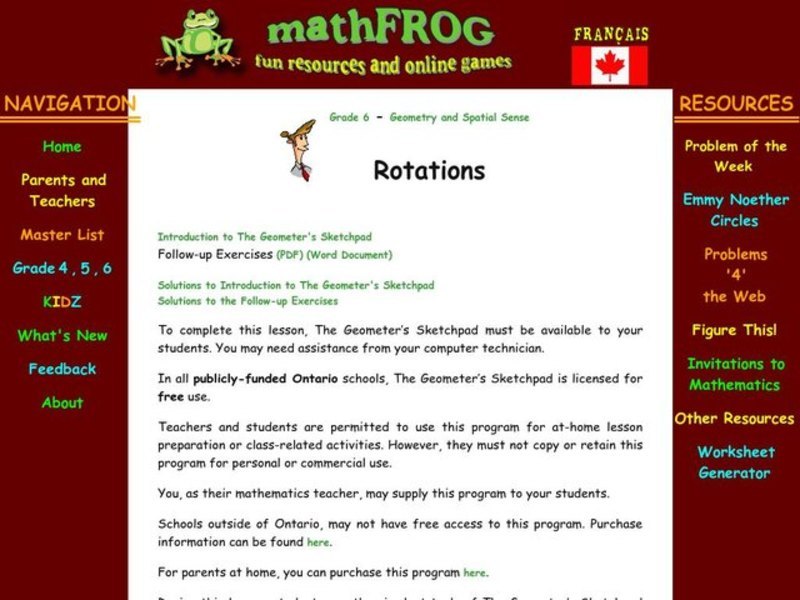 Rotations Lesson Plan