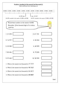 Round to the Nearest Ten Thousand Worksheet