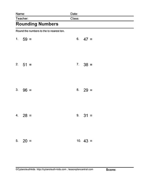 Rounding 3 Worksheet