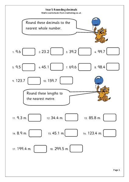 Rounding Decimals Worksheet