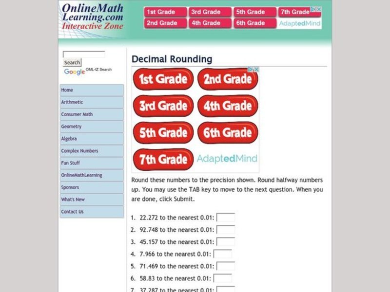 Rounding Decimals Interactive