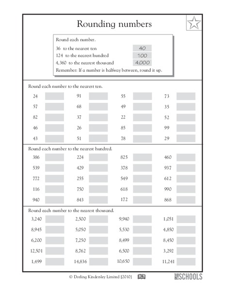 Rounding Numbers Worksheet