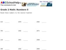 Rounding to the Nearest Hundred Worksheet