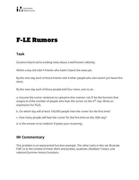 Rumors Lesson Plan