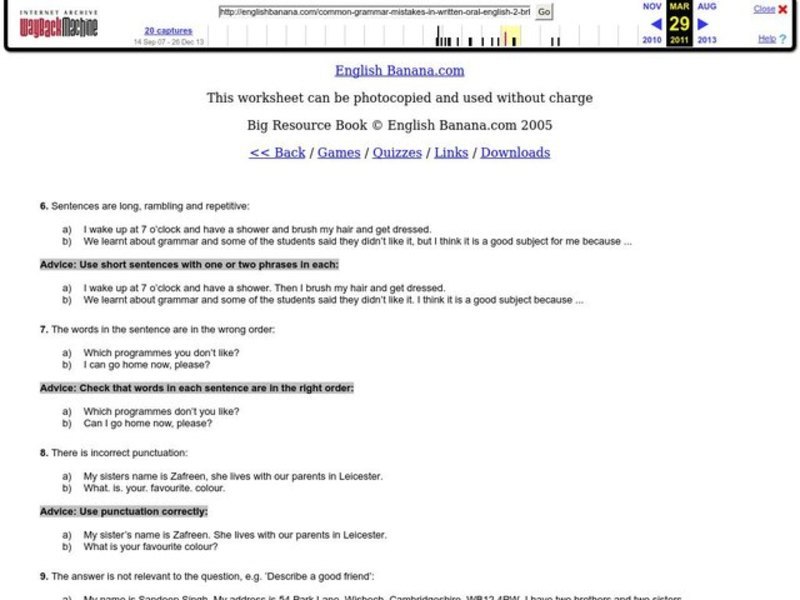 Run-on Sentences Worksheet