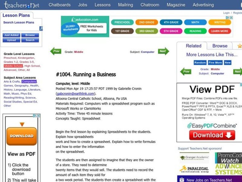 Running a Business Lesson Plan