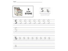 S is for Stove Worksheet