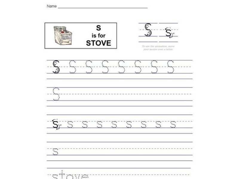 S Is For Stove Worksheet