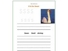 S is for Swan Worksheet