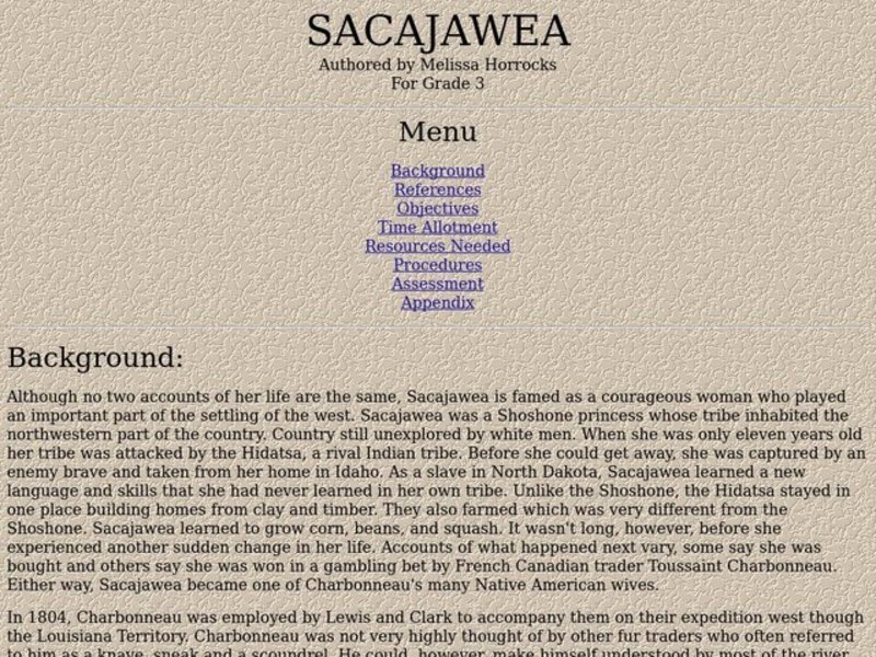 Sacajawea Lesson Plan