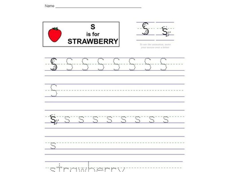 S Is For Strawberry Worksheet