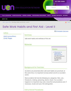 Safe Work Habits and First Aid - Level II Lesson Plan