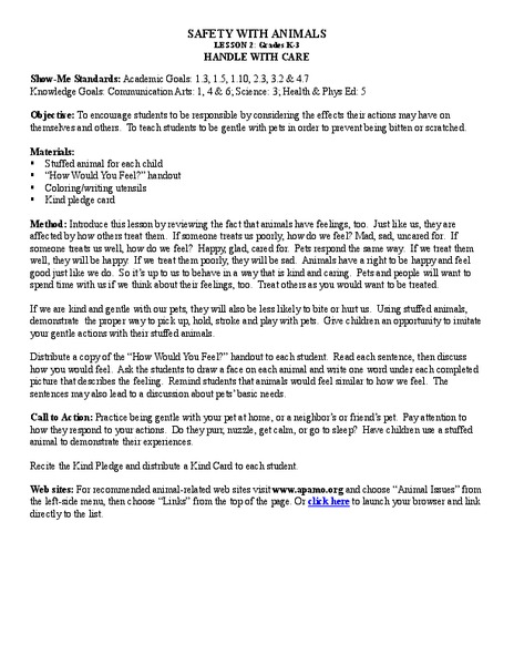 Safety With Animals Lesson Plan
