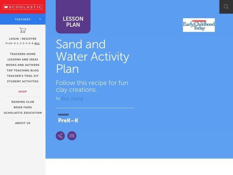 Sand and Water Lesson Plan