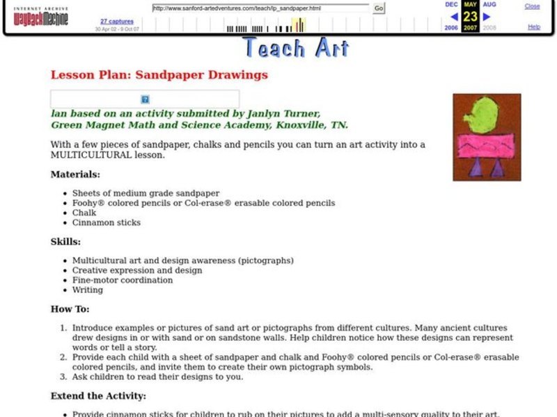 Sandpaper Drawings Lesson Plan