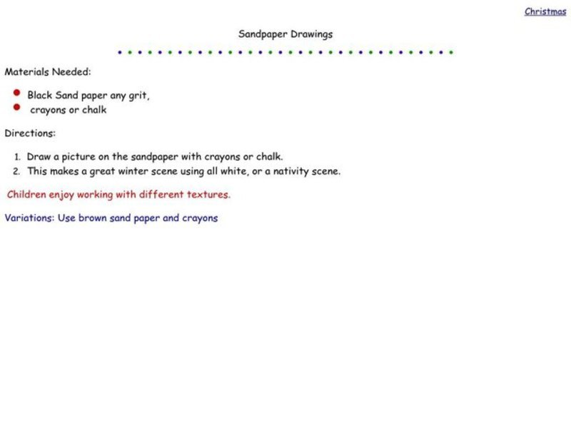 Sandpaper Drawings Worksheet