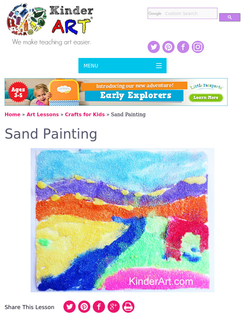 Sand Painting Lesson Plan