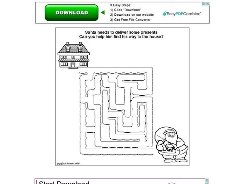 Santa Claus Maze Worksheet