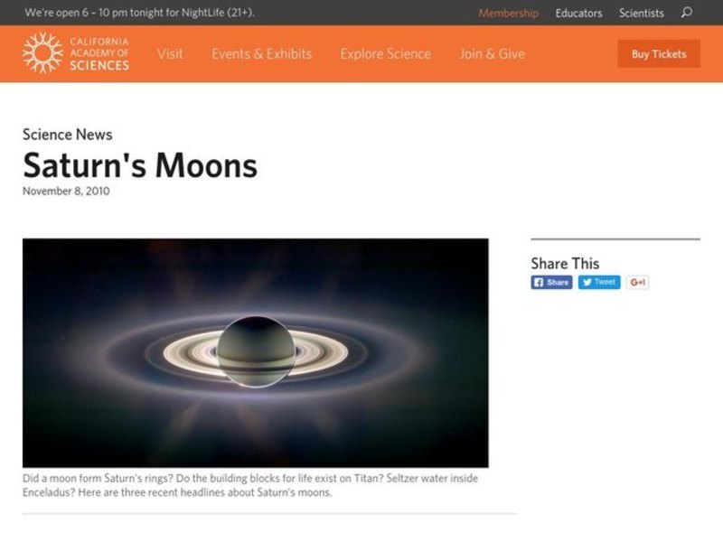 Saturn’s Moons Instructional Video