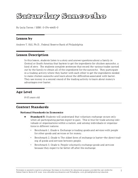 Saturday Sancocho Lesson Plan