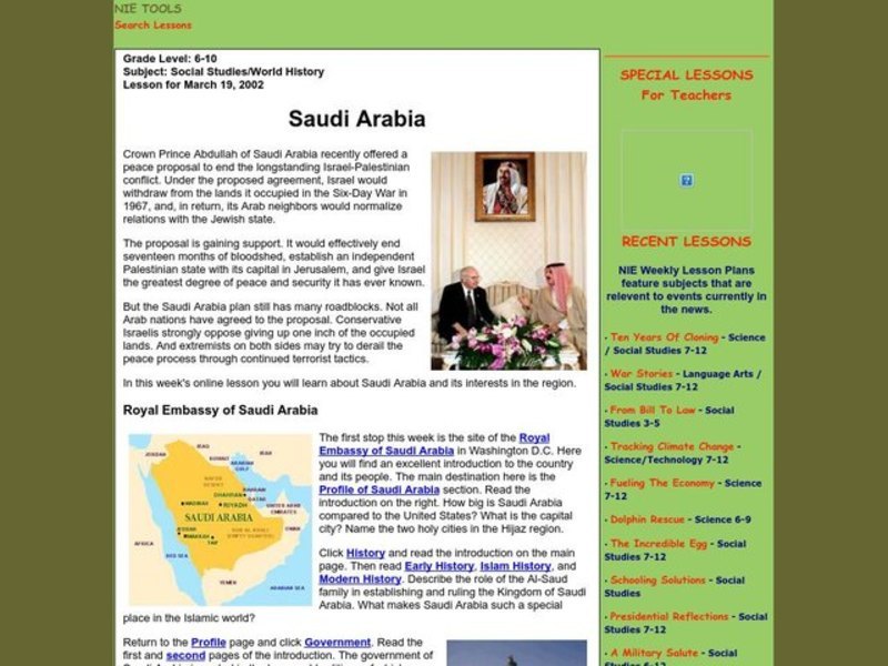 Saudi Arabia Lesson Plan