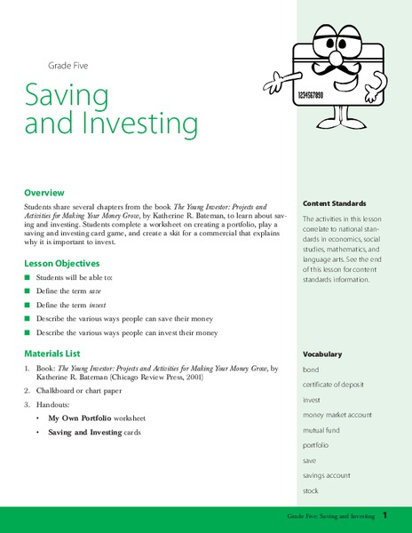 Saving and Investing Lesson Plan