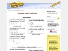 Addition Word Problems Worksheet