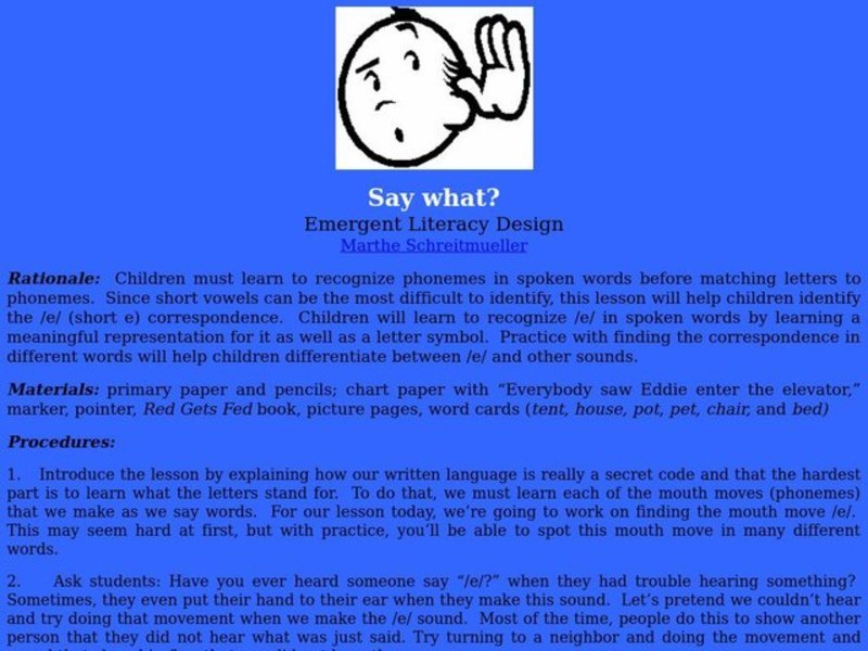 Say What? Lesson Plan