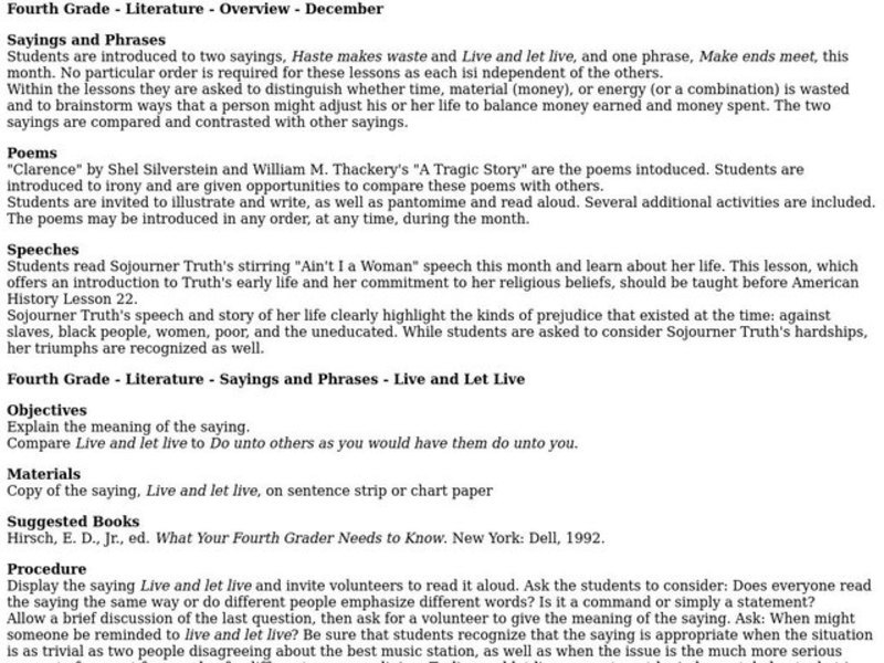 Sayings and Phrases Lesson Plan