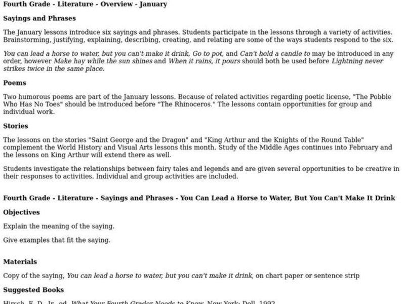 Sayings and Phrases Lesson Plan