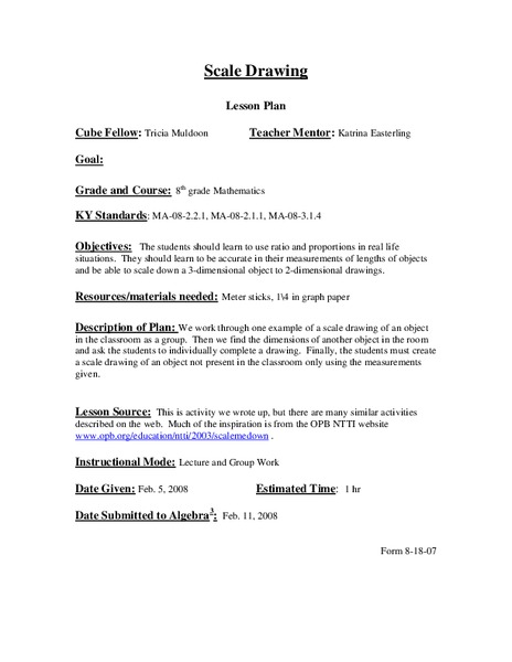 Scale Drawing Lesson Plan