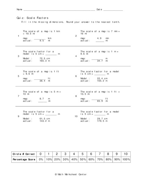 Scale Factors Worksheet