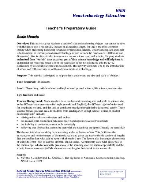 Scale Models Activity