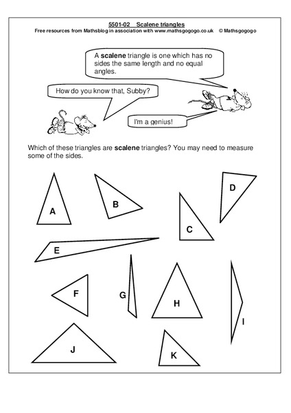 Scalene Triangles Worksheet