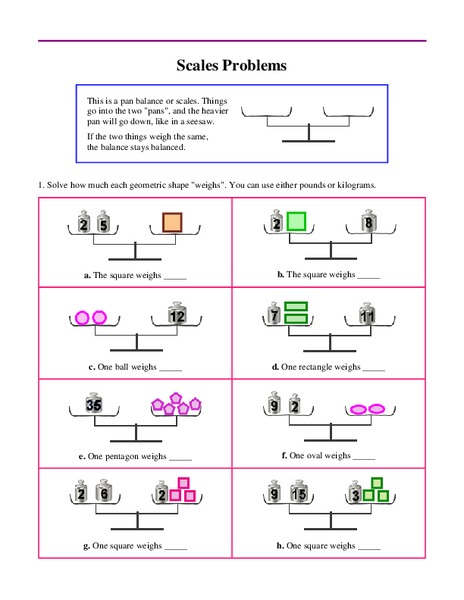 Scales Problems Worksheet