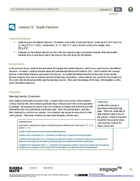 Scale Factors Lesson Plan