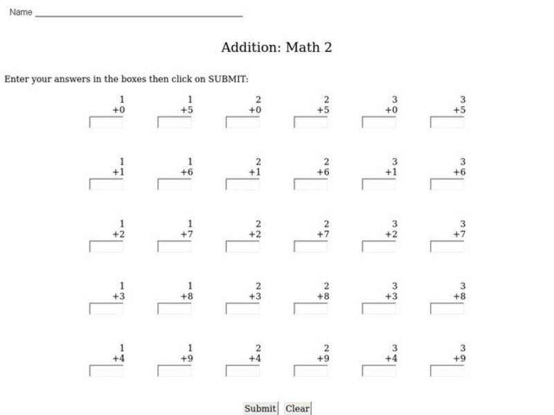Addition: Math 2 Interactive