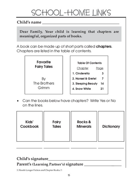 School-Home Links Worksheet