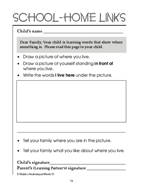 School-Home Links 74 Worksheet