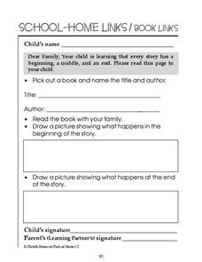 School-Home Links/Book Links Worksheet
