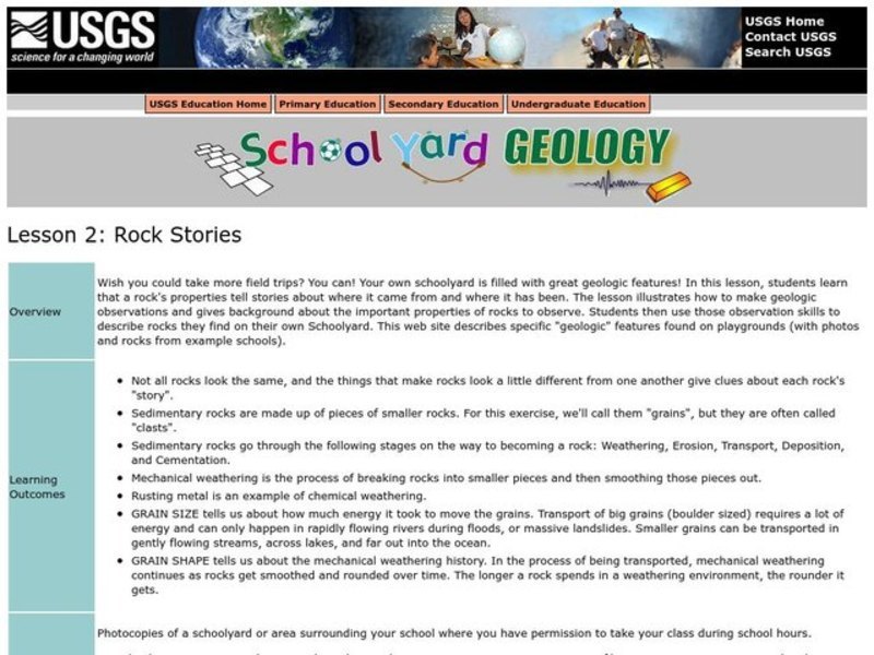 Schoolyard Geology Lesson Plan