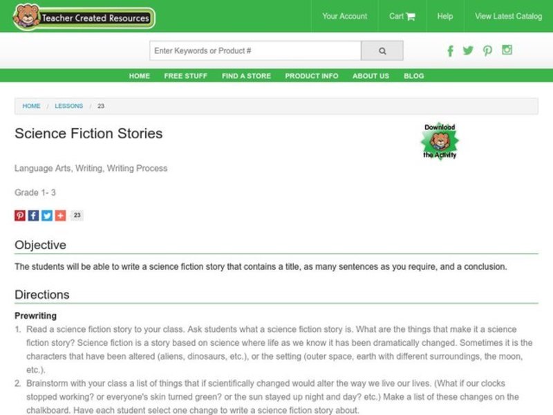 Science Fiction Stories Lesson Plan