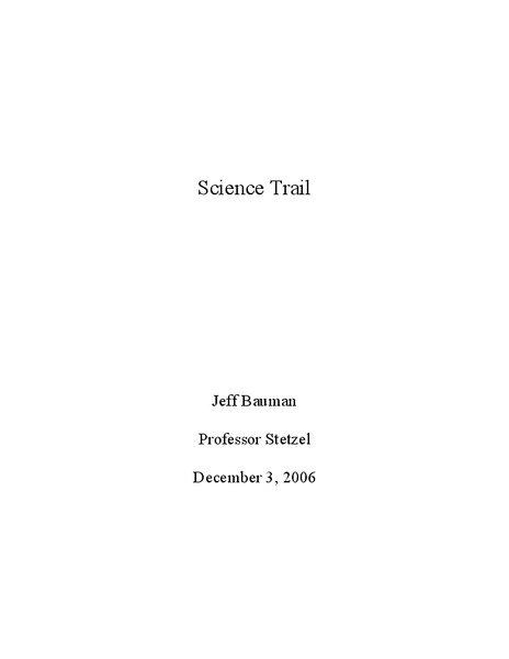Science Trail Lesson Plan