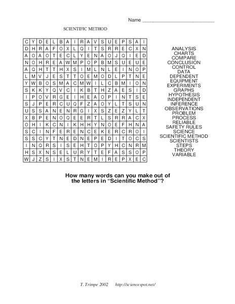 Scientific Method Worksheet