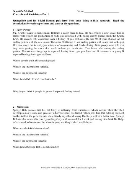 Scientific Method Worksheet