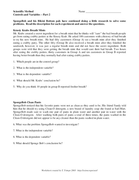Scientific Method Worksheet