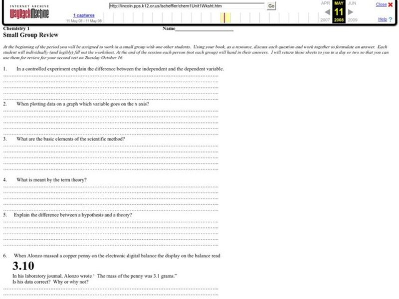 Scientific Method Worksheet