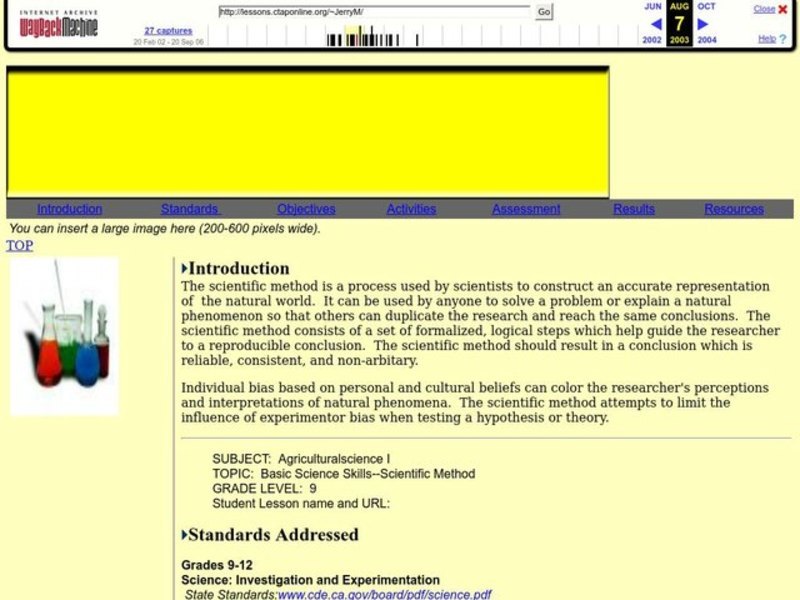 Scientific Method Lesson Plan